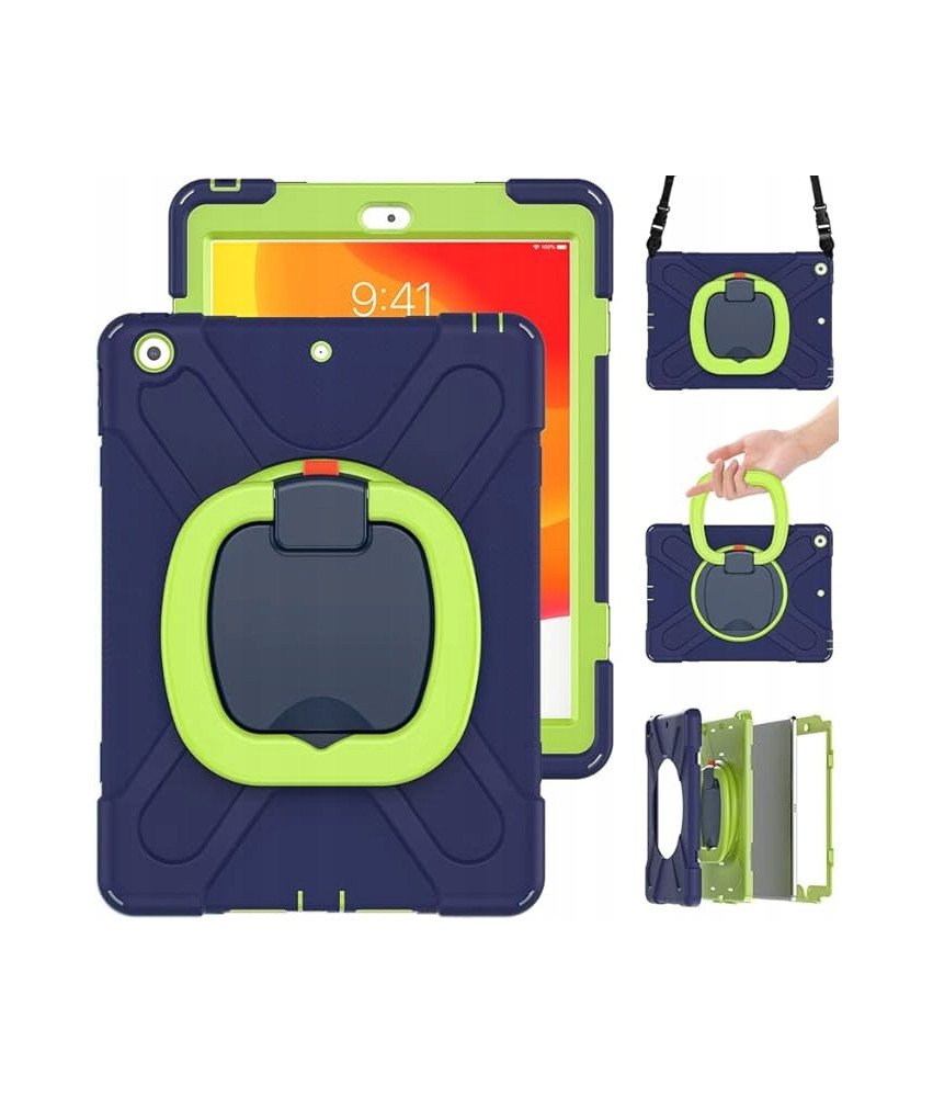Etui do iPad 9/8/7 10.2" Pancerne z Obrotową Podstawką Granatowe