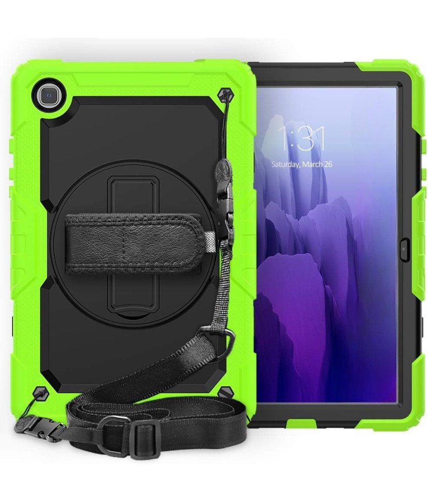 Ohišje za Galaxy Tab A7 10,4" s stojalom in naramnico Zeleno