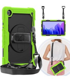 Ohišje za Galaxy Tab A7 10,4" s stojalom in naramnico Zeleno