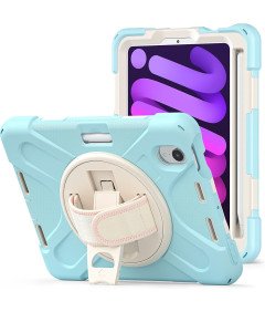 Ohišje za iPad Mini 6 8,3" s stojalom in naramnico Modro