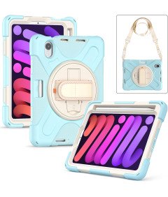 Ohišje za iPad Mini 6 8,3" s stojalom in naramnico Modro