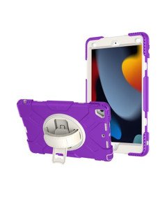 Ohišje za iPad 9/8/7 10,2" oklepljeno z vrtljivim stojalom vijolično