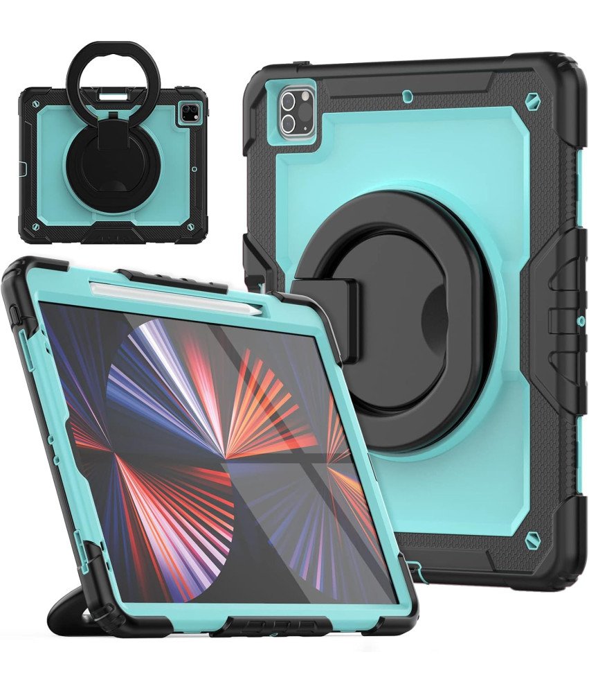 Ohišje za iPad Pro 5/4/3 12,9" s stojalom in naramnico Zeleno