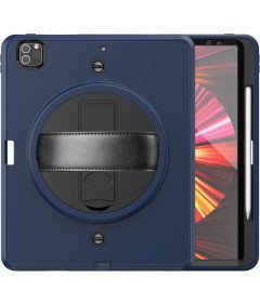 Ohišje za iPad Pro 4/3 12,9" s stojalom in naramnim pasom mornarsko modro