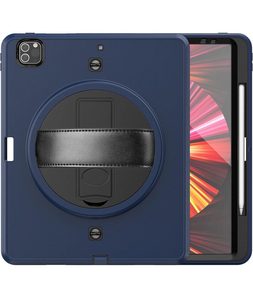 Ohišje za iPad Pro 4/3 12,9" s stojalom in naramnim pasom mornarsko modro