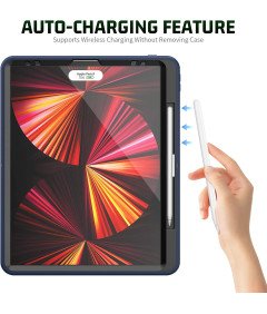 Ohišje za iPad Pro 4/3 12,9" s stojalom in naramnim pasom mornarsko modro