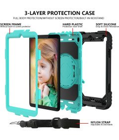 Ohišje za iPad Pro 11/Air 5/4 s stojalom in naramnico Turquoise