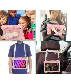 Etui do iPad Mini 6 8,3” z Podstawką i Paskiem na Ramię Różowe