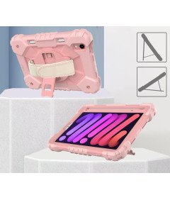 Etui do iPad Mini 6 8,3” z Podstawką i Paskiem na Ramię Różowe