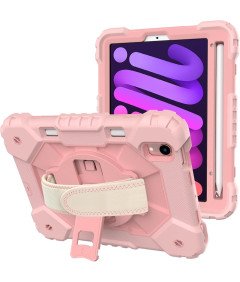 Etui do iPad Mini 6 8,3” z Podstawką i Paskiem na Ramię Różowe