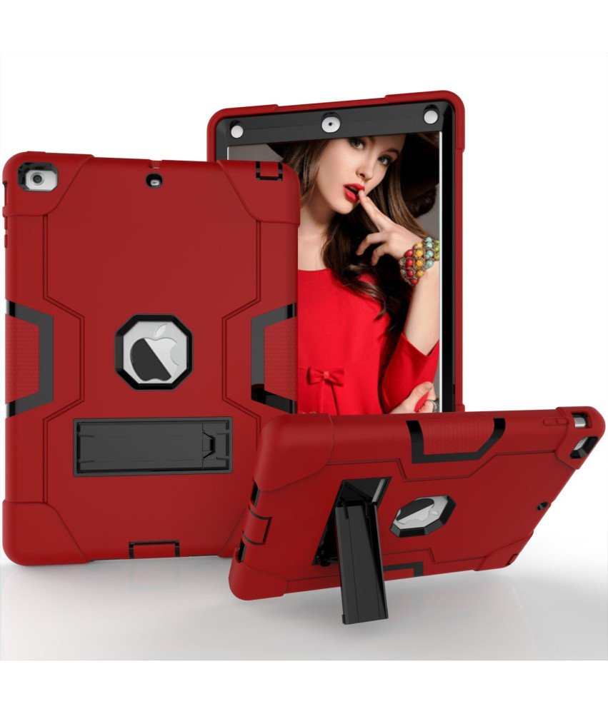 Etui do iPad 9/8/7 10.2” Pancerne z Podstawką Czerwone