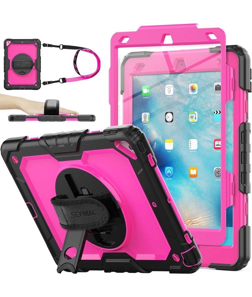 Etui do iPad Mini 4/5 z Podstawką i Paskiem na Ramię Różowy