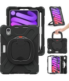 Etui do iPad Mini 6 8,3” z Podstawką i Paskiem na Ramię Czarne