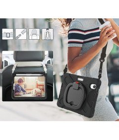 Etui do iPad Mini 6 8,3” z Podstawką i Paskiem na Ramię Czarne