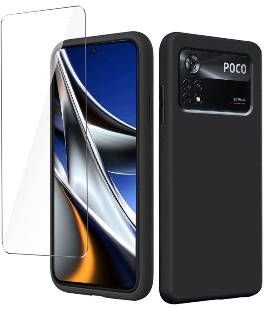 LYZXMY Komplet za zaščito za Xiaomi Poco X4 Pro 5G - TPU ohišje in kaljeno steklo