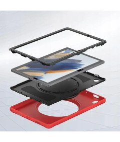 Ohišje za Samsung Galaxy Tab A8 10,5" z vrtljivim stojalom rdeče barve