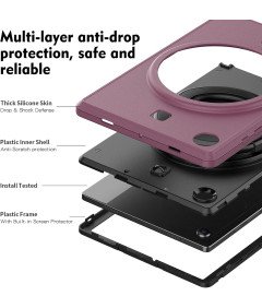 Etui do Samsung Galaxy Tab A8 10,5” z Obrotową Podstawką Bordowe