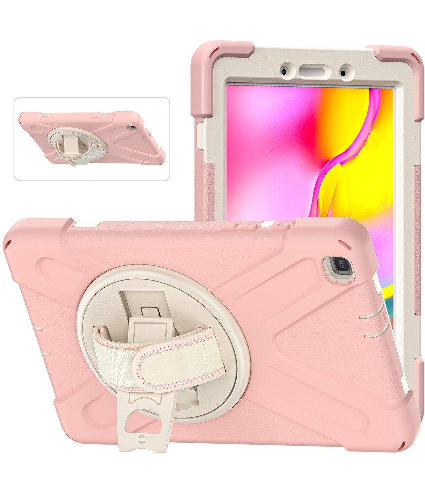 Ohišje za Samsung Galaxy Tab A 8" s stojalom in naramnico Roza