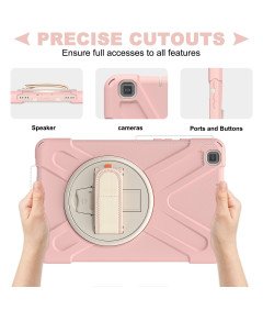 Ohišje za Samsung Galaxy Tab A 8" s stojalom in naramnico Roza