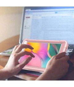 Ohišje za Samsung Galaxy Tab A 8.0 s stojalom in naramnico Roza