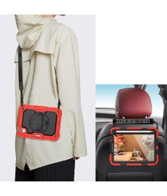 Ohišje za iPad Mini 6 8,3" s stojalom in naramnico Rdeče