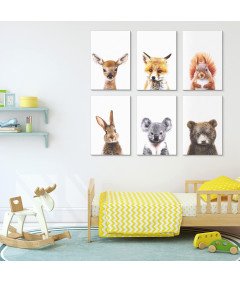 Otroški dekorativni plakati - Komplet 6 živali za otroško sobo