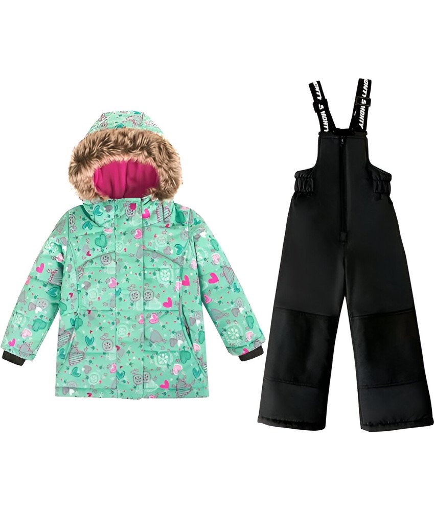 SMONTY Dziecięcy Dwuczęściowy Kombinezon Narciarski Zielony XS