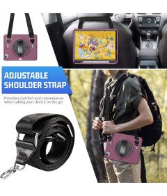 Etui do iPad Pro 12.9” z Podstawką i Paskiem na Ramię Fioletowy