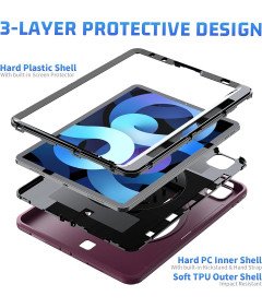 Ohišje za iPad Pro 12,9" s stojalom in naramnico vijolično