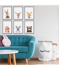 Otroški dekorativni plakati - Komplet 6 živali za otroško sobo