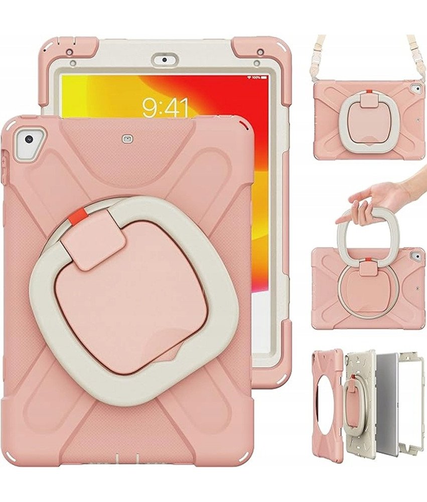 Ohišje za iPad 9,7" 2018/2017 s stojalom in naramnico roza