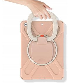 Ohišje za iPad 9,7" 2018/2017 s stojalom in naramnico roza