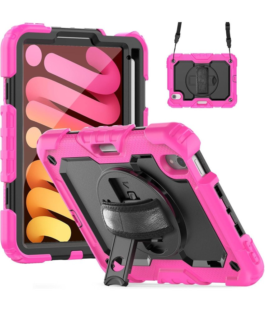 Ohišje za iPad Mini 6 8,3" s stojalom in naramnico Roza