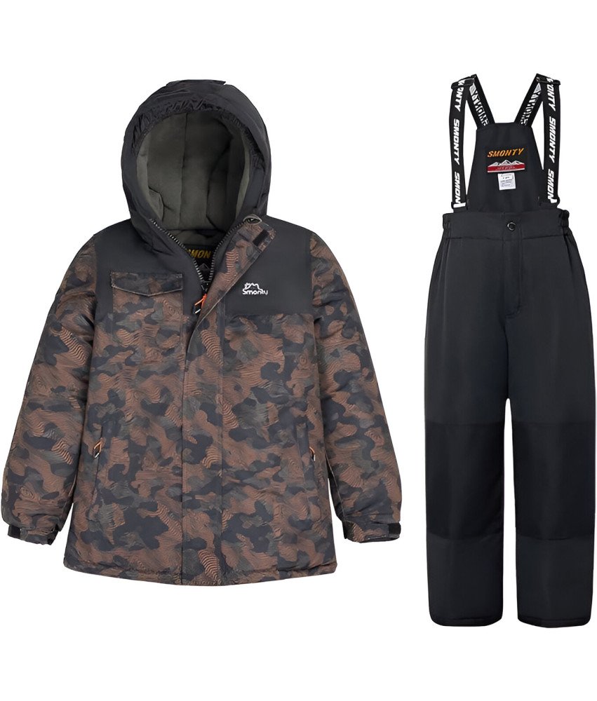 SMONTY Dziecięcy Dwuczęściowy Kombinezon Narciarski Brązowy S