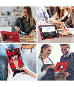 Etui do iPad 9/8/7 10.2" Pancerne z Podstawką Czerwone