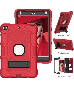 Etui do iPad 9/8/7 10.2" Pancerne z Podstawką Czerwone