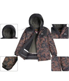 SMONTY Dziecięcy Dwuczęściowy Kombinezon Narciarski Brązowy S