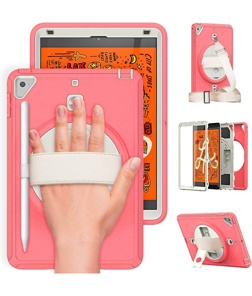 Ohišje za iPad Mini 4/5 7,9" s stojalom in naramnico roza