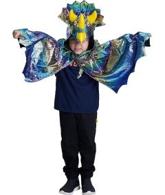 Dziecięca Peleryna Dinozaur Kaptur Kostium Halloween XS/S 110-120cm