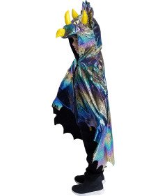 Dziecięca Peleryna Dinozaur Kaptur Kostium Halloween M/L 120-130cm