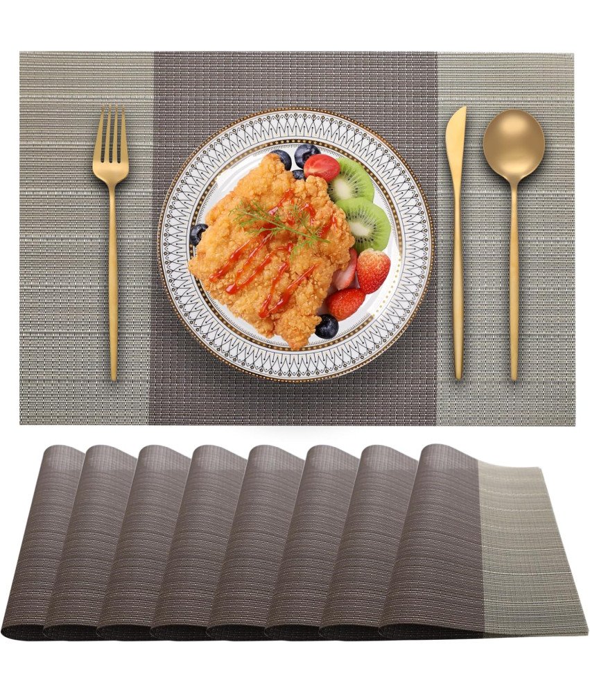 Elegantne namizne podloge 8pcs toplotno odporne PVC rjave barve 30x45cm
