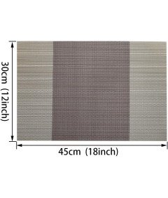 Elegantne namizne podloge 8pcs toplotno odporne PVC rjave barve 30x45cm