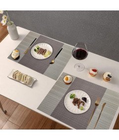 Elegantne namizne podloge 8pcs toplotno odporne PVC rjave barve 30x45cm