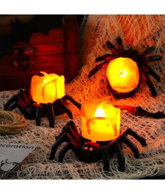 Komplet 12 sveč LED v obliki pajka za noč čarovnic