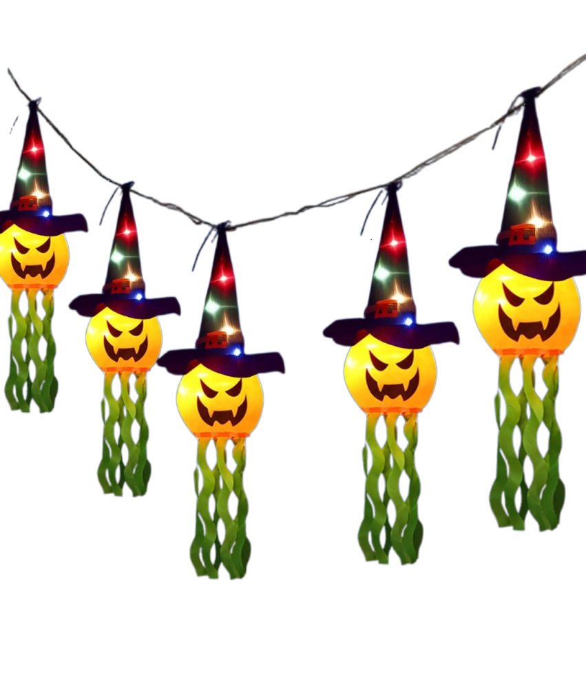 LED Girland Halloween dekoracija 5 buč s svetlečimi klobuki 3 m