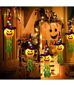 LED Girland Halloween dekoracija 5 buč s svetlečimi klobuki 3 m