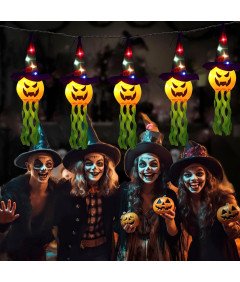 LED Girland Halloween dekoracija 5 buč s svetlečimi klobuki 3 m