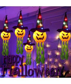 LED Girland Halloween dekoracija 5 buč s svetlečimi klobuki 3 m