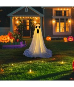 Stoječi strašljivi duh, ki se sveti za noč čarovnic 85 cm bela