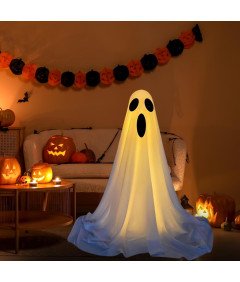 Stoječi strašljivi duh, ki se sveti za noč čarovnic 85 cm bela